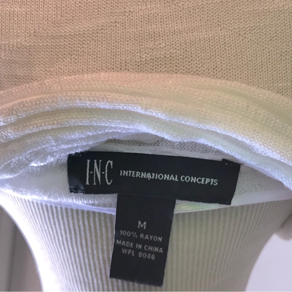 Lightweight White Ribbed Drape Cardigan M - Picture 7 of 9